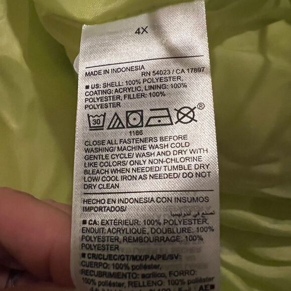 Old Navy Unisex Plus Size Citrine Quilted Puffer Vest Neon 4X NWOT - Picture 6 of 7